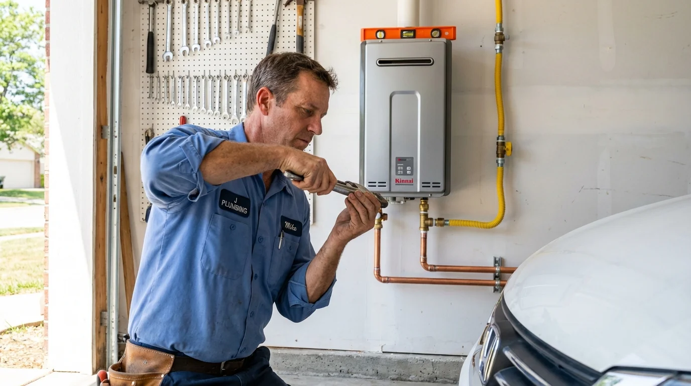 Tankless water heater installation by a Johns Plumbing LLC plumber in Alburtis